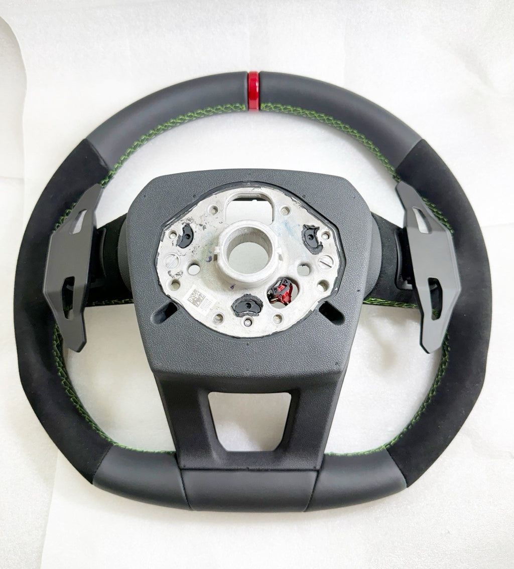 GENUINE LAMBORGHINI URUS S SE PERFORMANTE ALCANTARA STEERING WHEEL GREEN HEATED