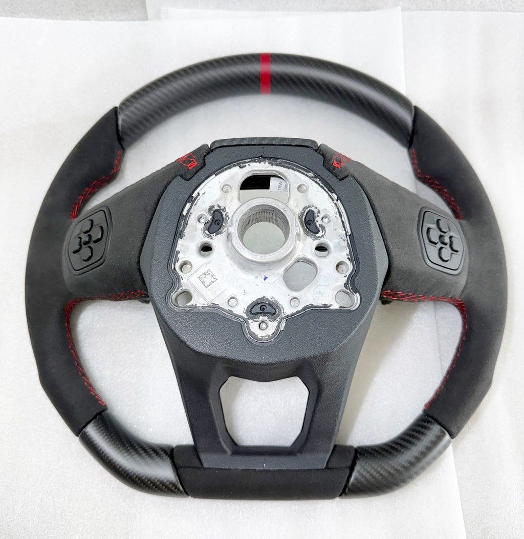 GENUINE LAMBORGHINI Revuelto Temerario ALCANTARA CARBON FIBER STEERING WHEEL RED