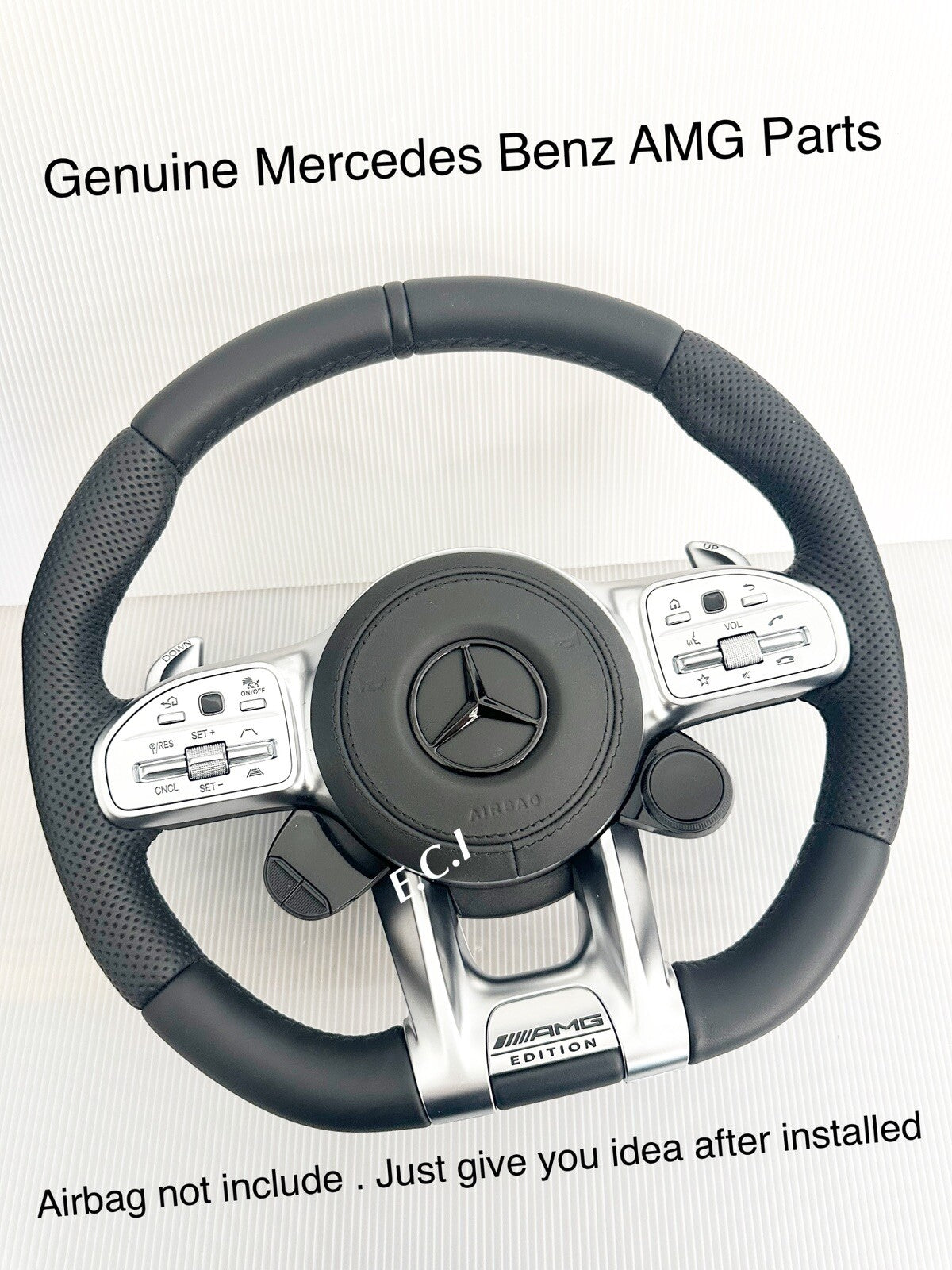 OEM 19~24 MERCEDES AMG G63 C63 E63 GT S63 CLS63 GLE LEATHER DIALS STEERING WHEEL