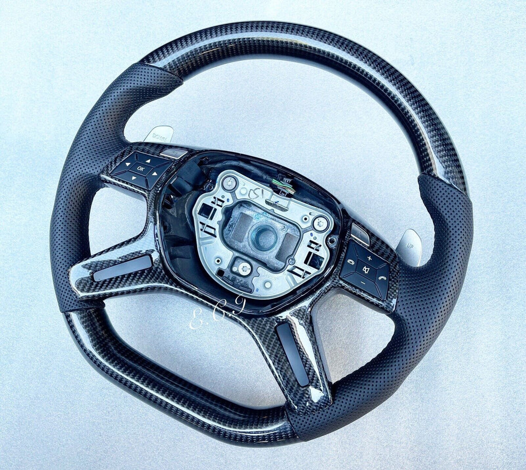 OEM MERCEDES AMG 13~18 G65 G63 ML63 GL63 G550 BLACK CARBON FIBER STEERING WHEEL