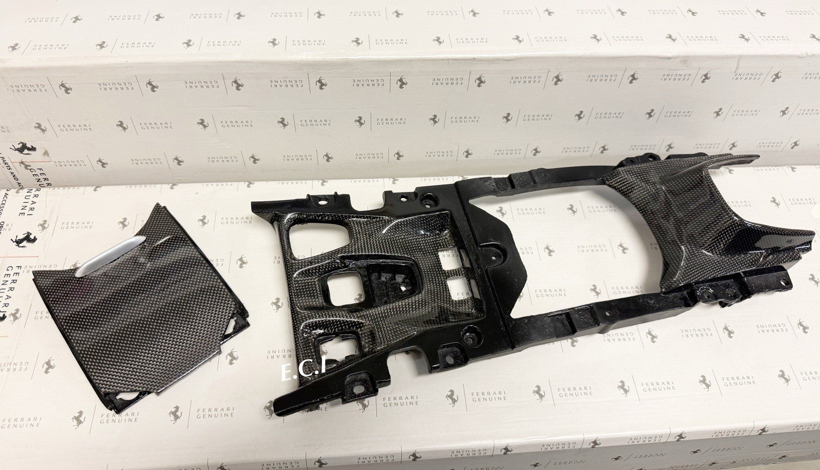 OEM Ferrari F164 Portofino M Carbon Fiber Center Upper Cup Holder +  Console Set