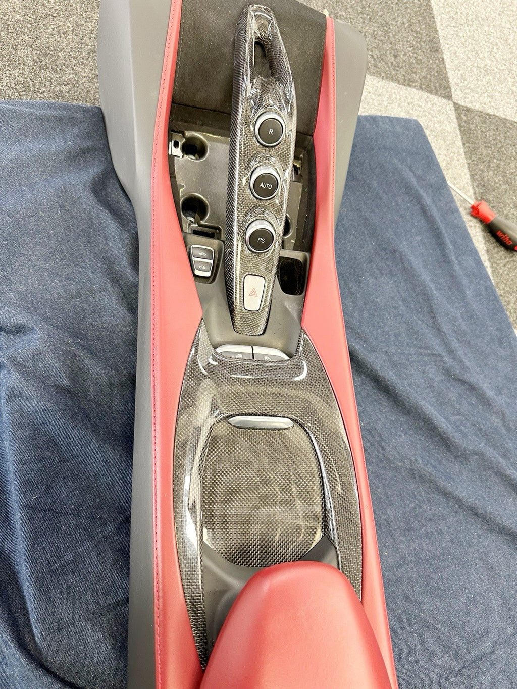 OEM Ferrari F164 Portofino M Carbon Fiber Center Console Upper Cup Holder Panel