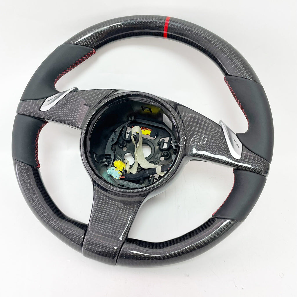OEM PORSCHE 991 958 997 PANAMERA BOXSTER CAYMAN CARBON FIBER STEERING WHEEL RED