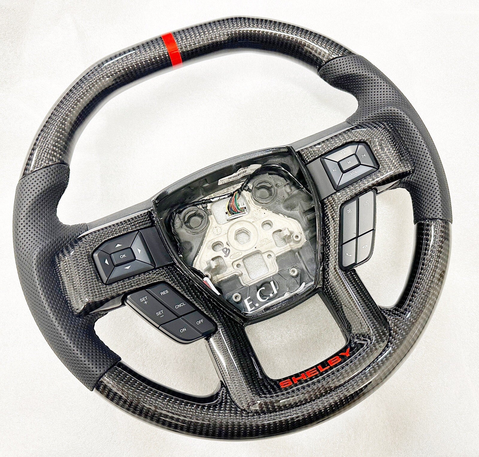 2016~2021 GENUINE FORD SHELBY 700 F150 CARBON FIBER STEERING WHEEL BLACK STITCH