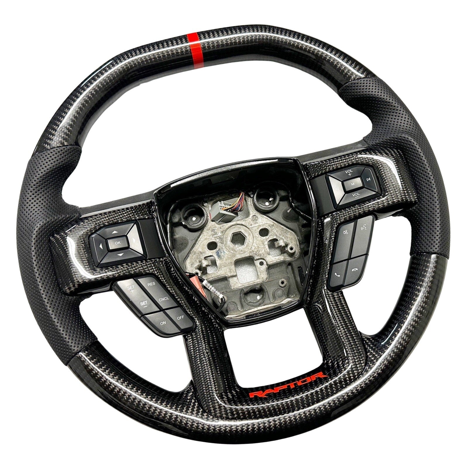 GENUINE FORD SHELBY F150 RAPTOR CARBON FIBER STEERING WHEEL BLACK STITCHING