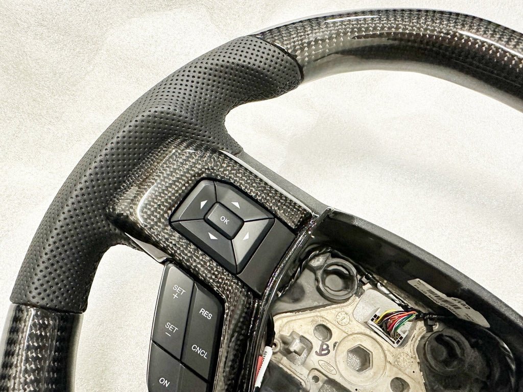2016~2021 GENUINE FORD SHELBY 700 F150 CARBON FIBER STEERING WHEEL BLACK STITCH
