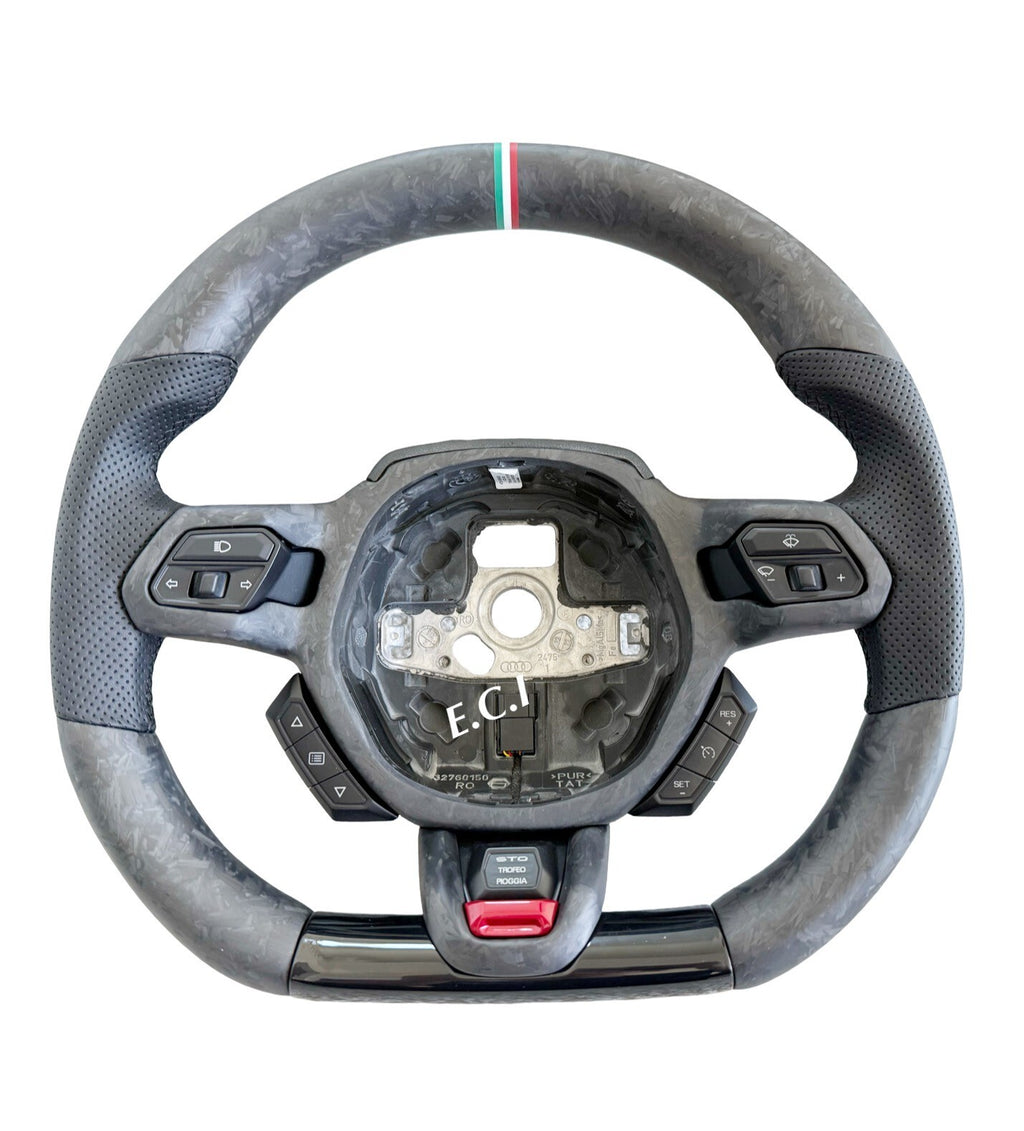GENUINE OEM LAMBORGHINI HURACAN PERFORMANTE EVO STO FORGED CARBON STEERING WHEEL