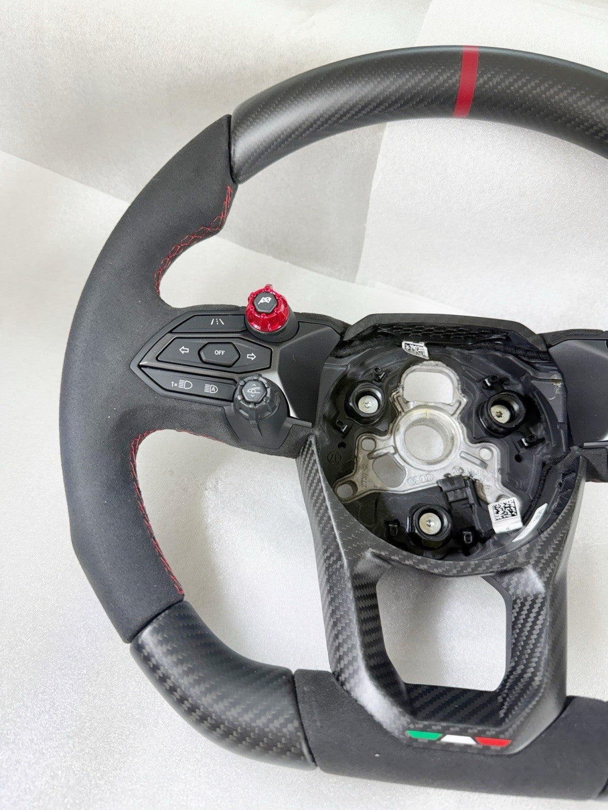 GENUINE LAMBORGHINI Revuelto Temerario ALCANTARA CARBON FIBER STEERING WHEEL RED