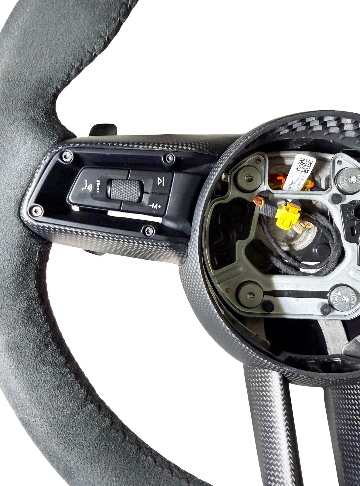 OEM PORSCHE 992 CARRERA MACAN GTS ALCANTARA STEERING WHEEL CARBON FIBER BLACK