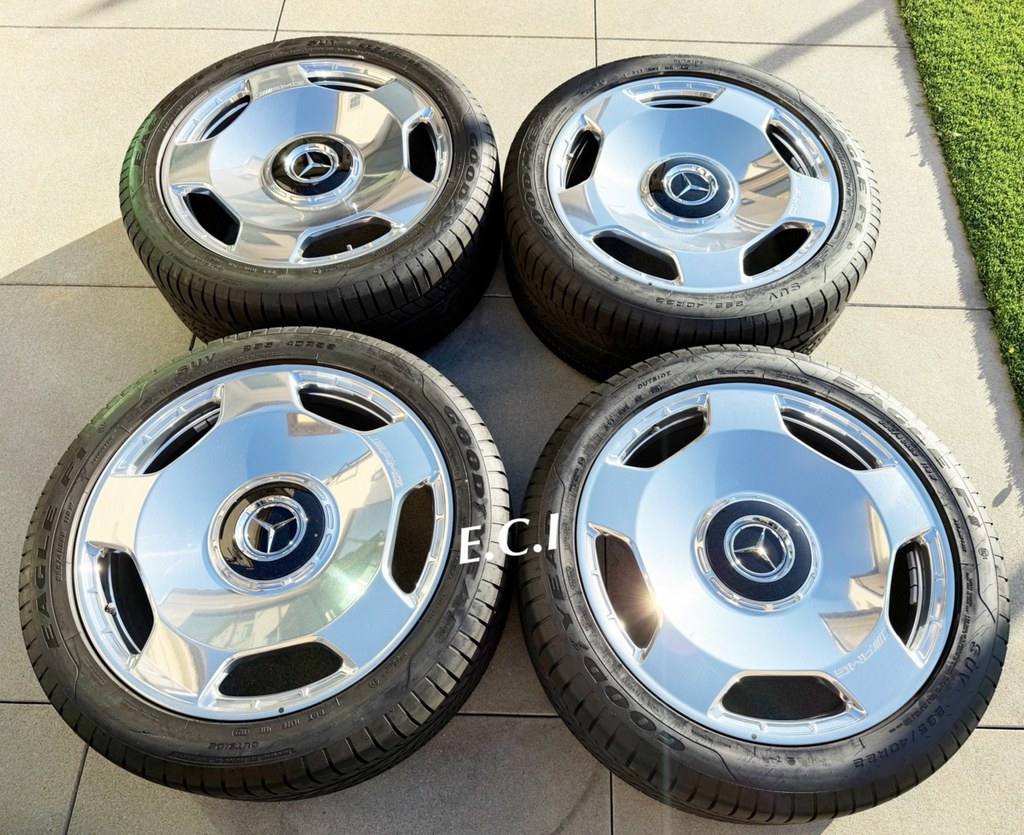 2026 FACTORY MERCEDES AMG G63 G550 22 RIMS WHEELS TIRES  13~26 MONOBLOCK CHROME