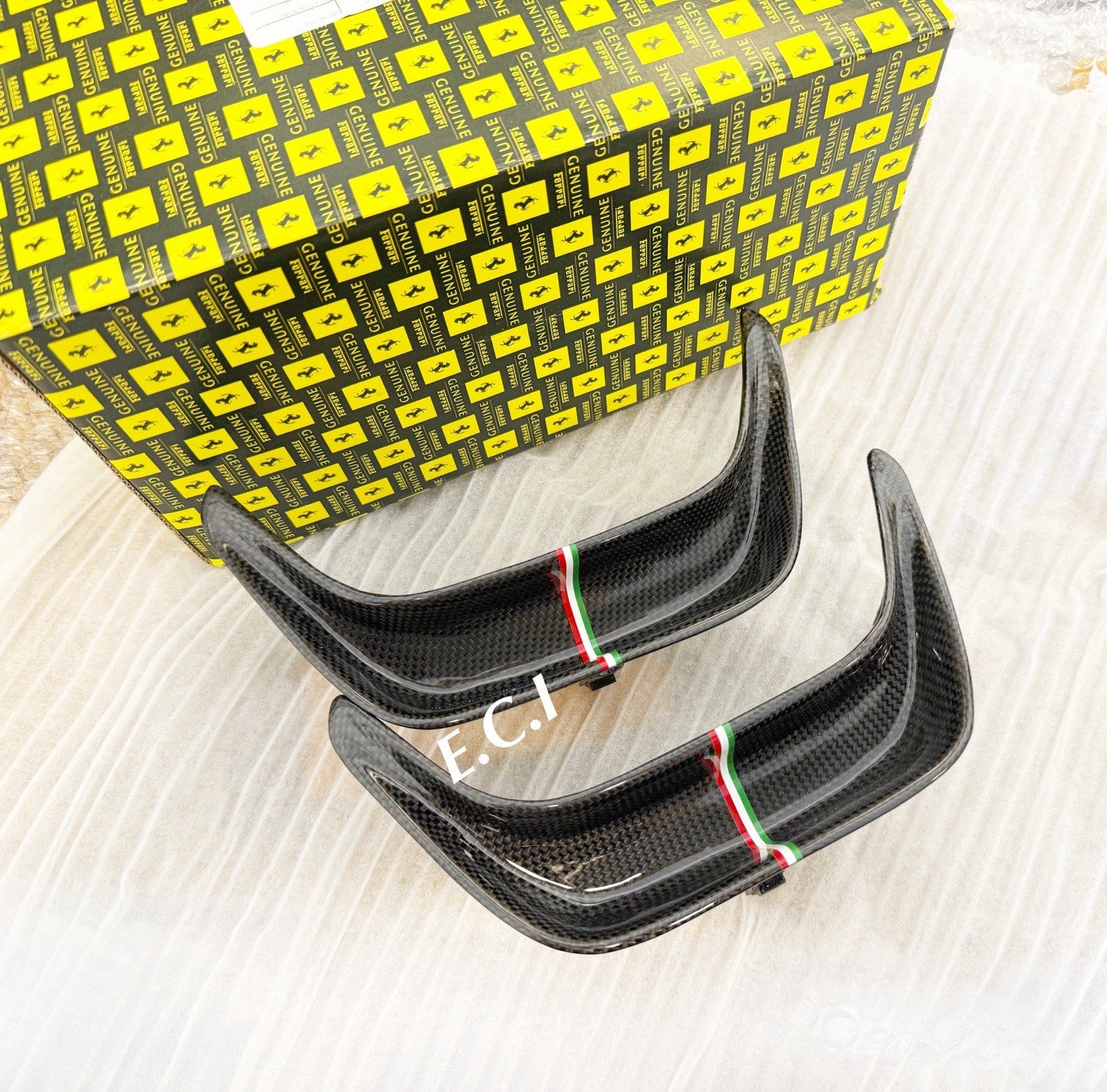 GENUINE OEM Ferrari F164 Portofino Glossy Carbon fiber headrest insert trim