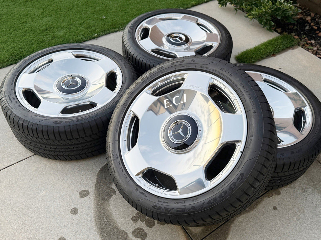 2026 FACTORY MERCEDES AMG G63 G550 22 RIMS WHEELS TIRES  13~26 MONOBLOCK CHROME