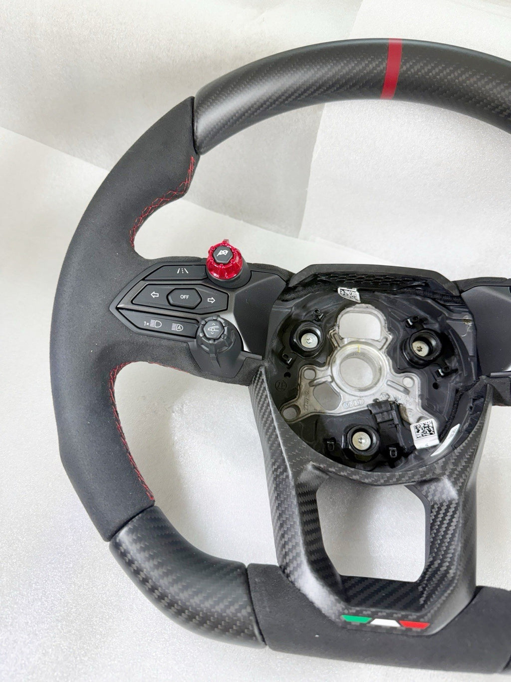 GENUINE LAMBORGHINI Revuelto Temerario ALCANTARA CARBON FIBER STEERING WHEEL RED