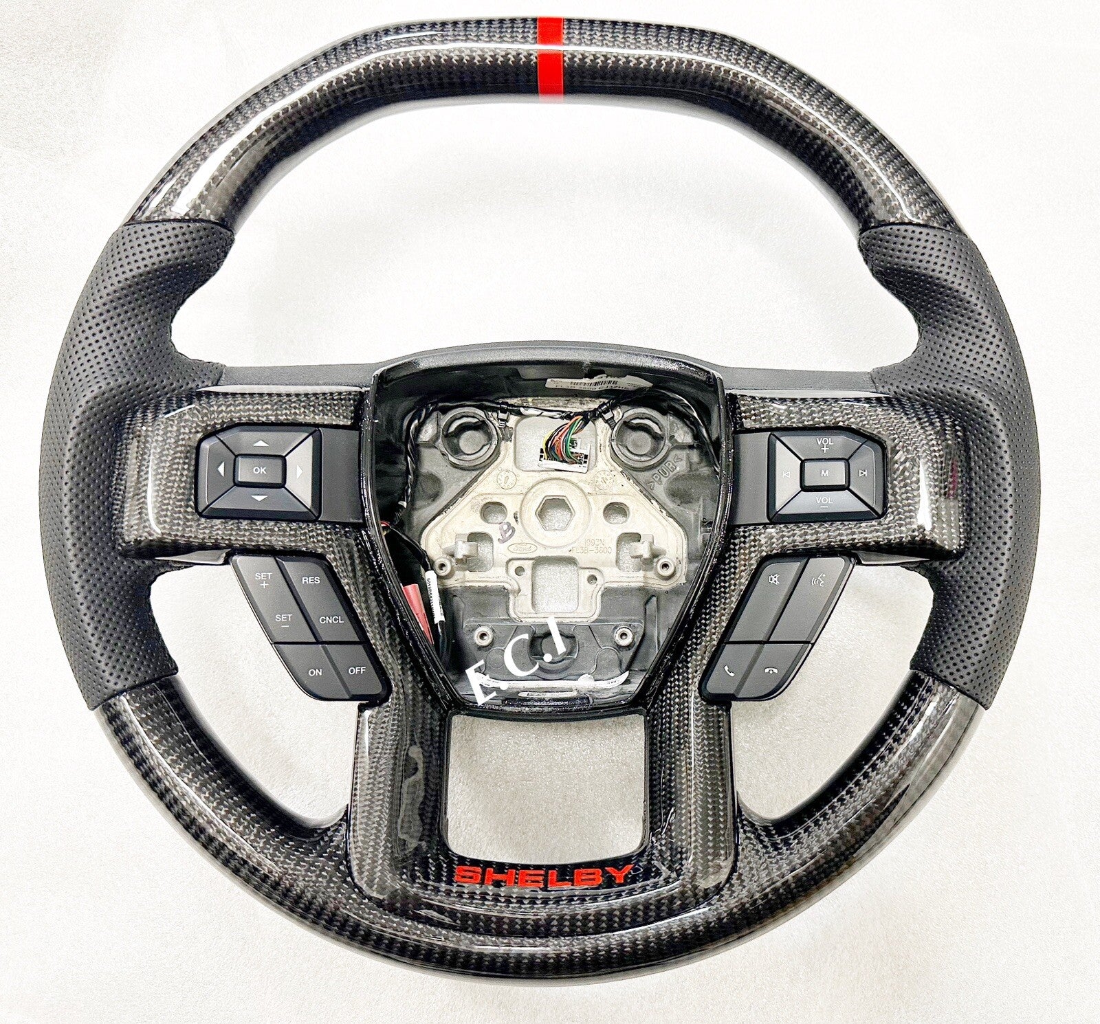 2016~2021 GENUINE FORD SHELBY 700 F150 CARBON FIBER STEERING WHEEL BLACK STITCH