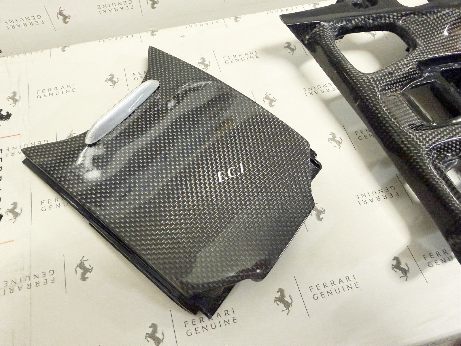 OEM Ferrari F164 Portofino M Carbon Fiber Center Upper Cup Holder +  Console Set