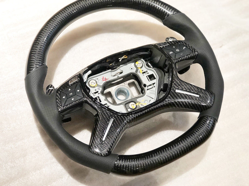 OEM MERCEDES AMG 13~18 G65 G63 ML63 GL63 G550 BLACK CARBON FIBER STEERING WHEEL