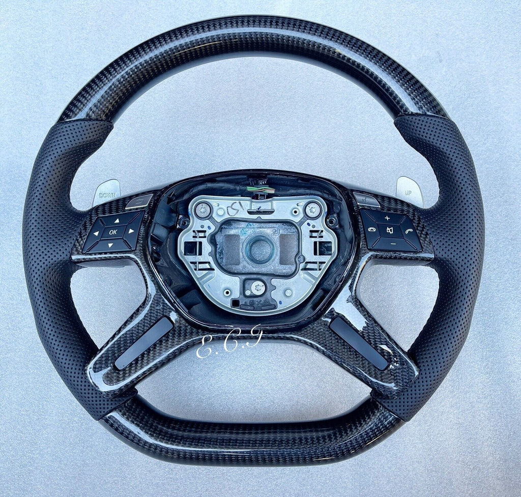 OEM MERCEDES AMG 13~18 G65 G63 ML63 GL63 G550 BLACK CARBON FIBER STEERING WHEEL