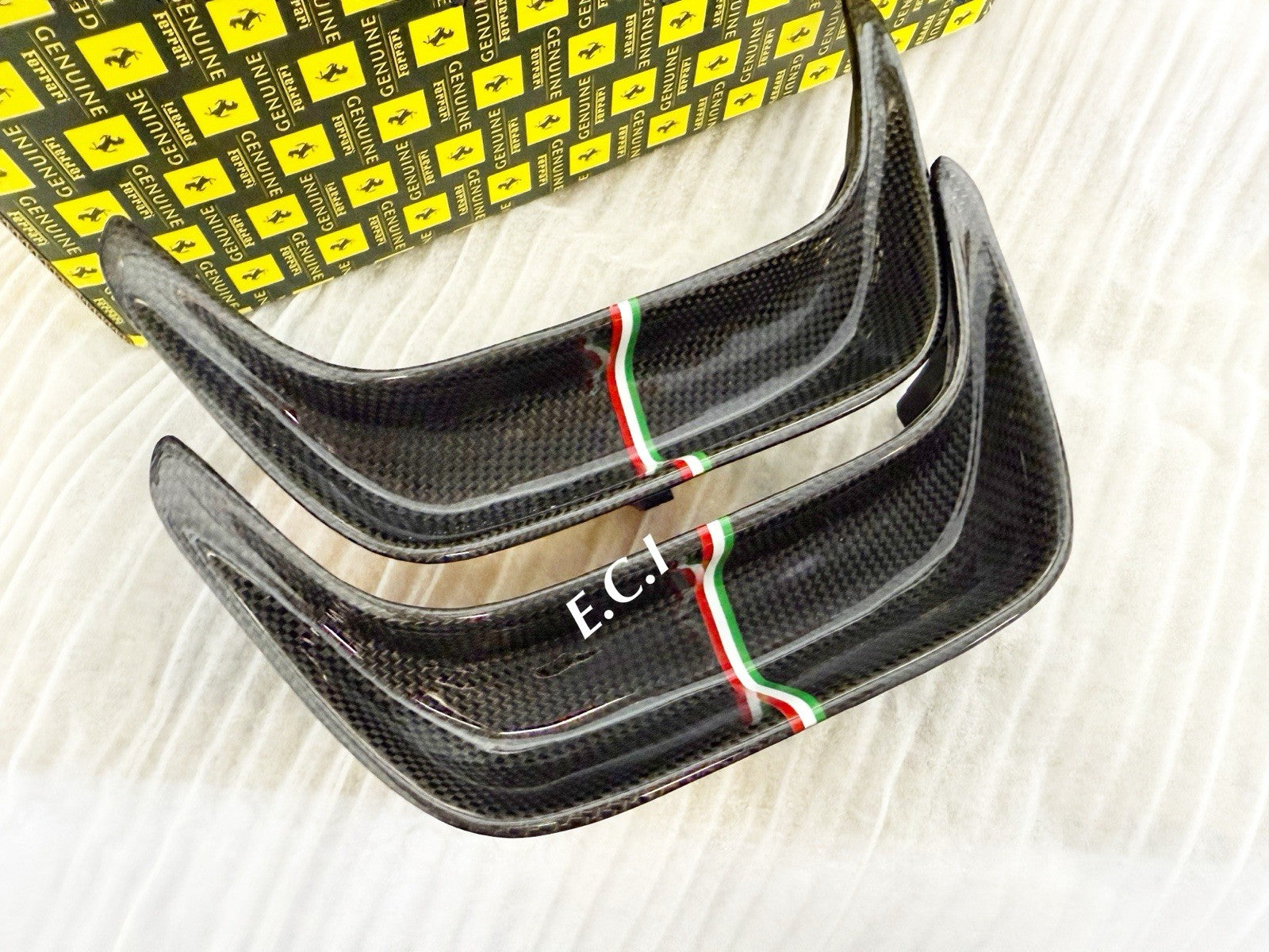 GENUINE OEM Ferrari F164 Portofino Glossy Carbon fiber headrest insert trim