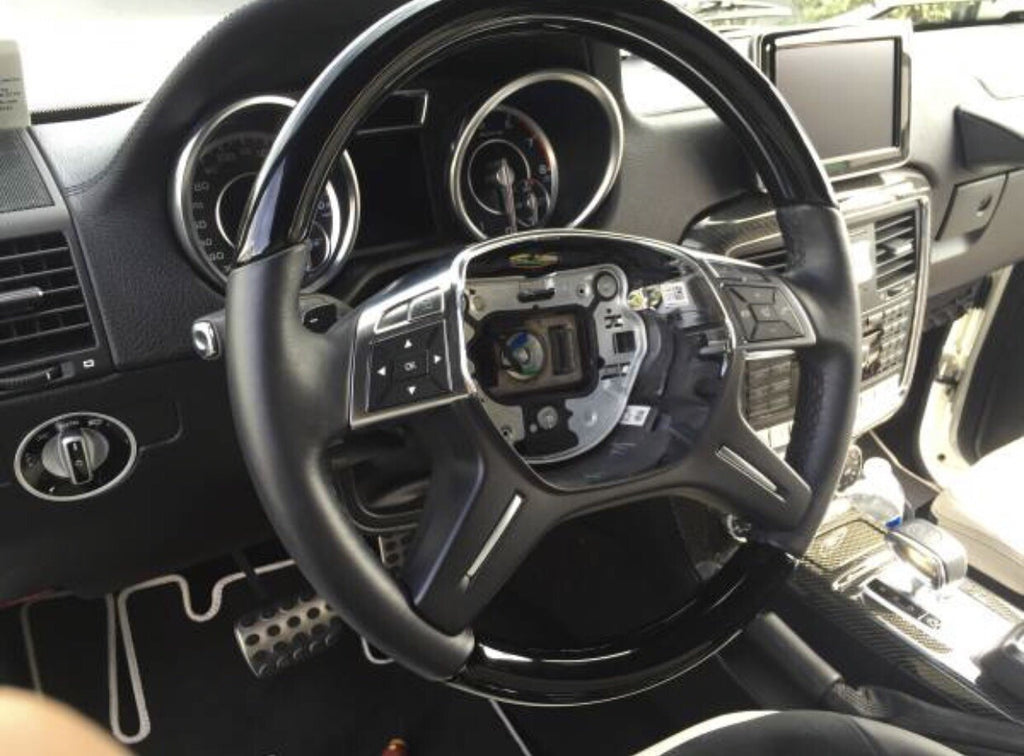 NEW OEM MERCEDES AMG W166 W463 G63 GL63 G550 G65 ML63 PIANO BLACK STEERING WHEEL