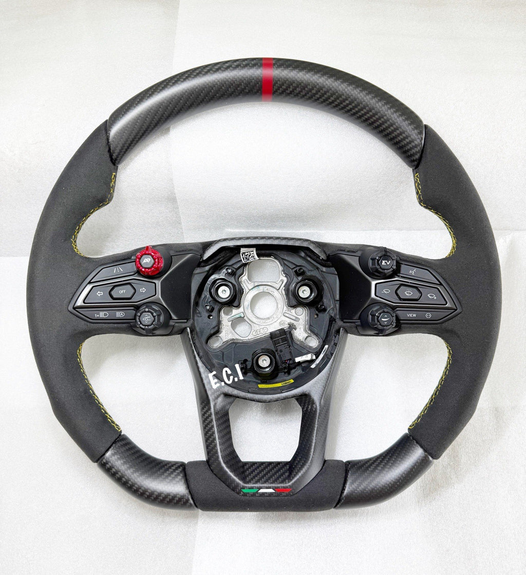 GENUINE LAMBORGHINI Revuelto Temerario ALCANTARA CARBON FIBER STEERING WHEEL YEL