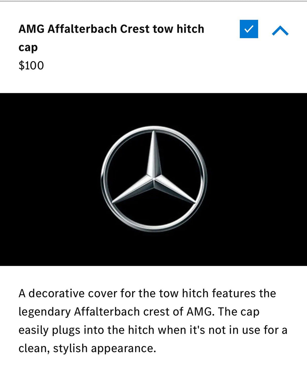 OEM MSRP $100 Mercedes 2019~2026 G550 G63 AMG Tow Hitch Receiver Rubber Cover