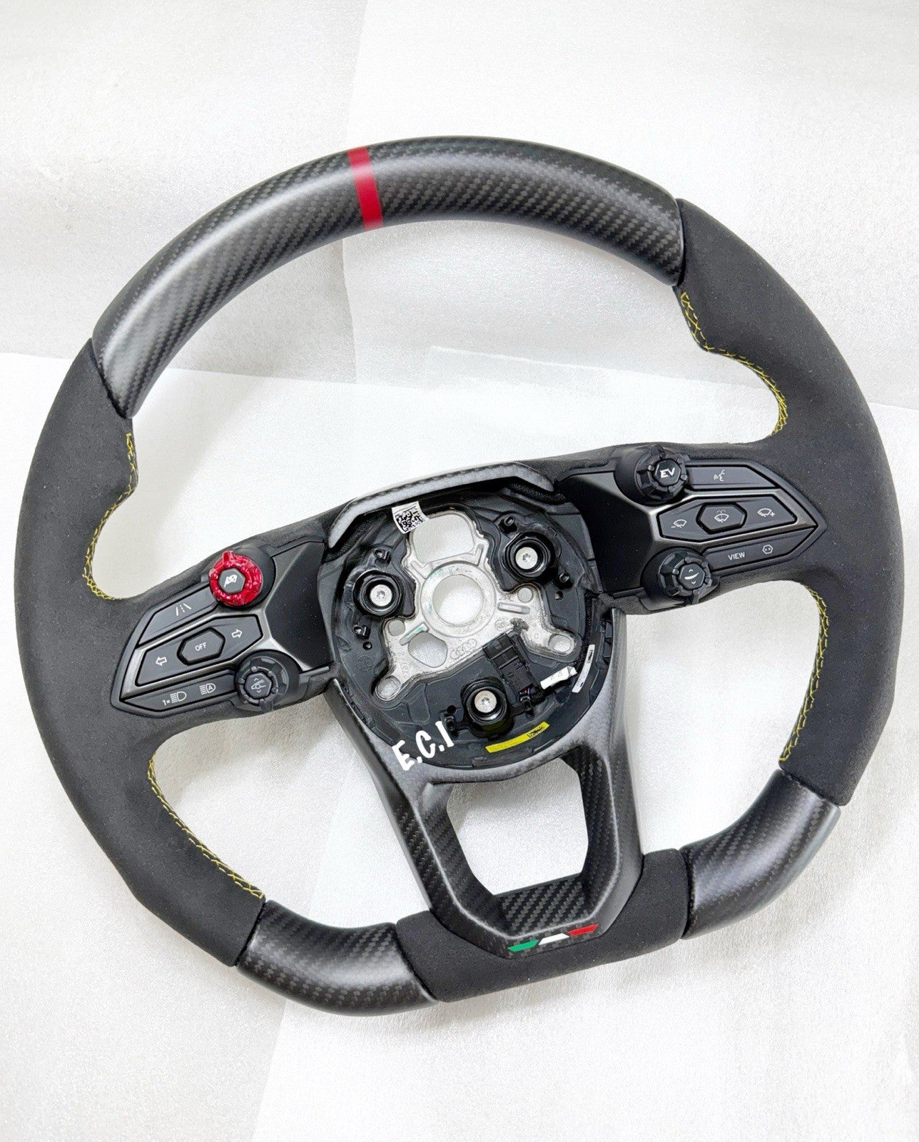 GENUINE LAMBORGHINI Revuelto Temerario ALCANTARA CARBON FIBER STEERING WHEEL YEL