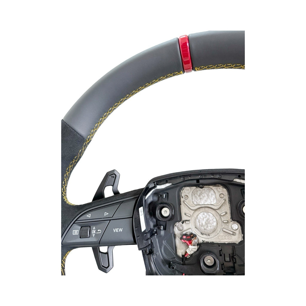 GENUINE LAMBORGHINI URUS SE ALCANTARA LEATHER PERFORMANTE STEERING WHEEL YELLOW
